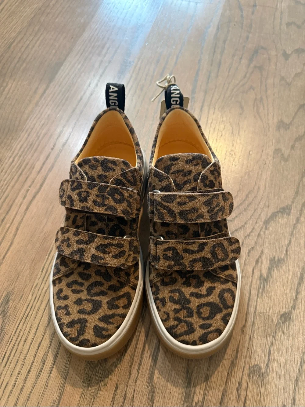Angulus Kids Leopard Print Velcro Sneakers - Brown